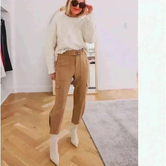 🆕Banana Republic Size 4T High Rise Denim Cargo Pants Slim Fit Cropped Ankle Fit - Picture 1 of 11